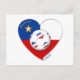 Fútbol "CHILE" 2014. Chilean national soccer team Postcard