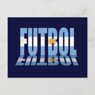 Futbol flag worded soccer lovers Argentina gifts Postcard
