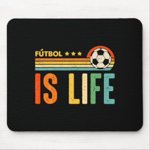 Futbol Is Life Football Lover Soccer Funny Vintage Mouse Mat