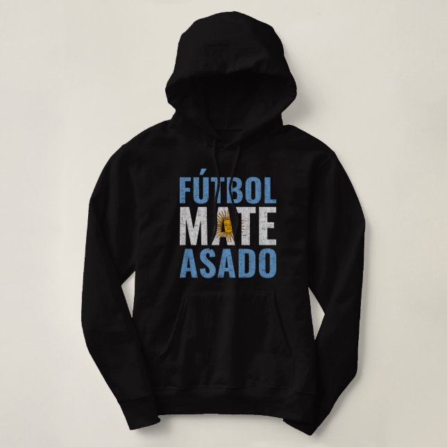 Futbol Mate Asado, argentina  Hoodie (Design Front)