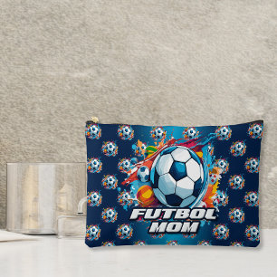 Futbol Mum Soccer Ball Pattern Accessory Pouch