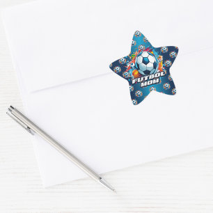 Futbol Mum Soccer Ball Pattern Star Sticker