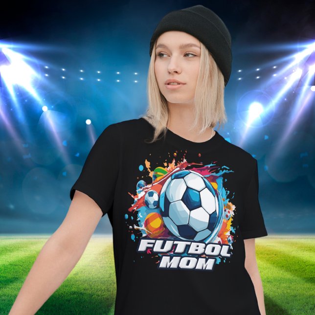 Futbol Mum Soccer Ball Pattern T-Shirt (Creator Uploaded)