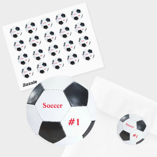 Futbol Soccer Ball Sports Name and Age Classic Round Sticker