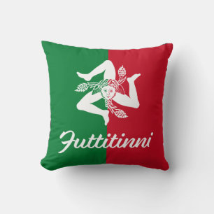 Futtitinni Sicily Trinacria Throw Pillow