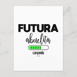 Futura abuelita cargando postcard