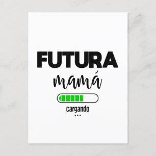 Futura mamá cargando postcard