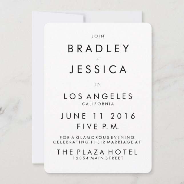 Futura Modern 5x7 Wedding Invitation (Front)
