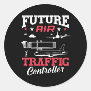 Future Air Traffic Controller Aviation Aeroplane Classic Round Sticker