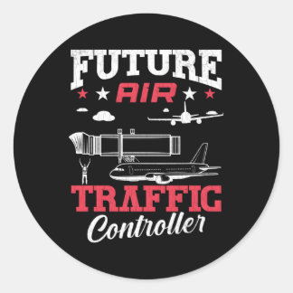 Future Air Traffic Controller Aviation Aeroplane Classic Round Sticker