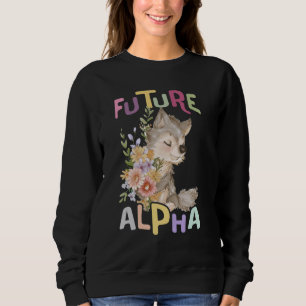 future alpha wolf with flowers cute wolves animal sweatshirt