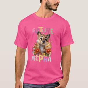 future alpha wolf with flowers cute wolves animal T-Shirt