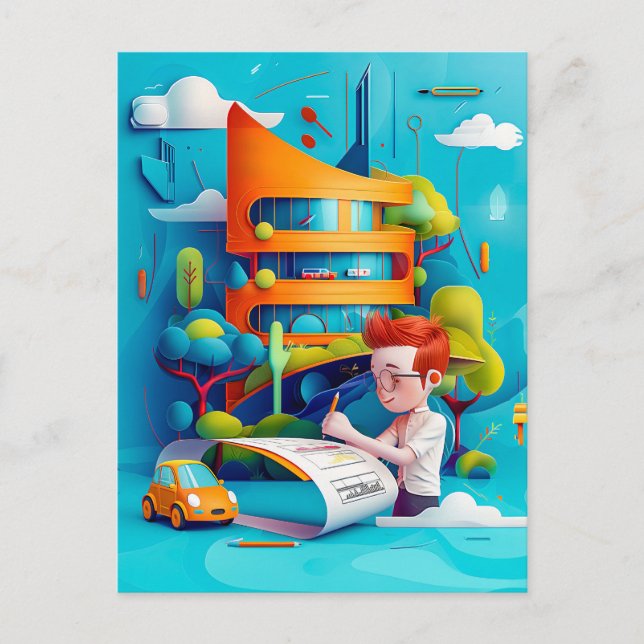 Future Architect Dream for Kids Holiday Postcard (Front)