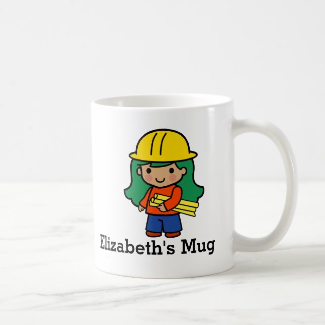 Future Architect/Engineer Girl in Hard Hat Coffee Mug (Right)