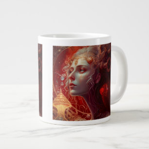 Future Art Nouveau Woman Jumbo Mug