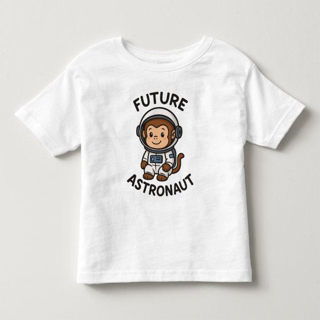 Future Astronaut - Cute Space Monkey Toddler T-Shirt (Front)