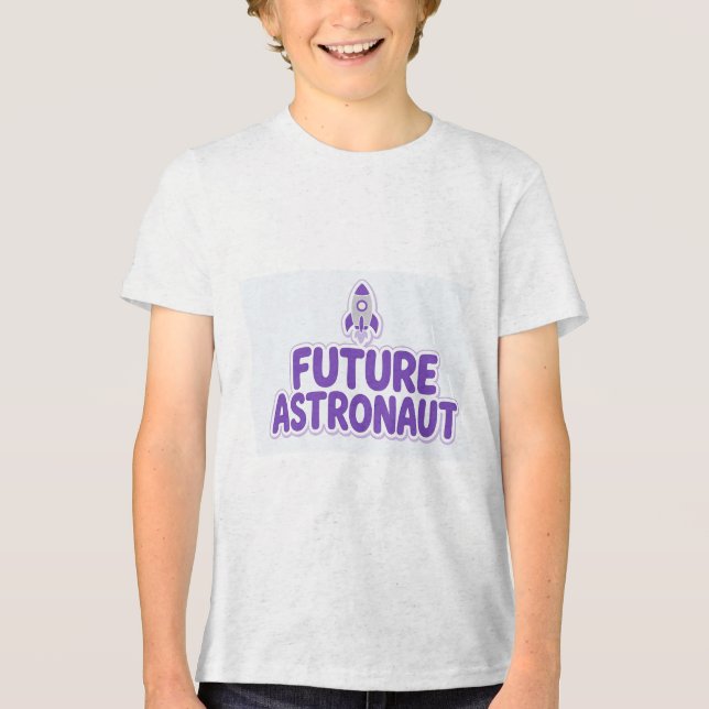 Future Astronaut Cute Space Rocket Kids Design Tri-Blend Shirt (Front)