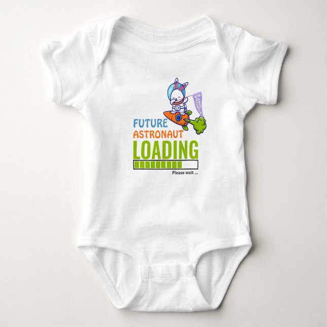Future Astronaut Loading | Rabbit Birthday Unisex Baby Bodysuit (Front)