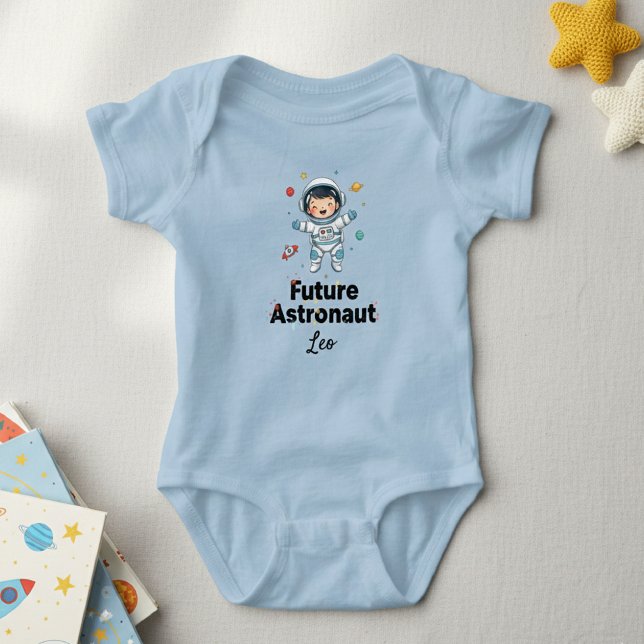 Future Astronaut  Personalized Light Blue  Bodysui Baby Bodysuit (Creator Uploaded)