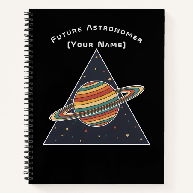 Future Astronomer Saturn - Personalized Notebook (Front)