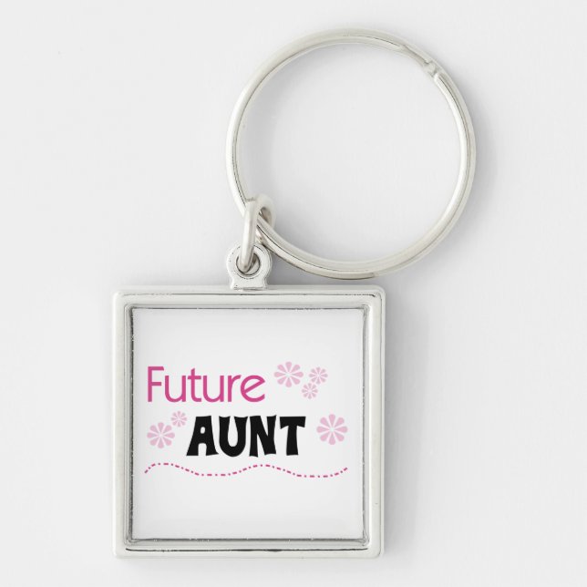Future Aunt Black and Pink T-shirts and Gifts Key Ring (Front)
