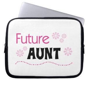 Future Aunt Black and Pink T-shirts and Gifts Laptop Sleeve