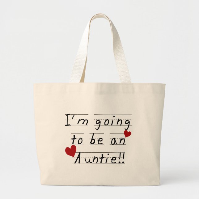 Future Auntie Kid Print Tshirts and Gifts Large Tote Bag (Front)