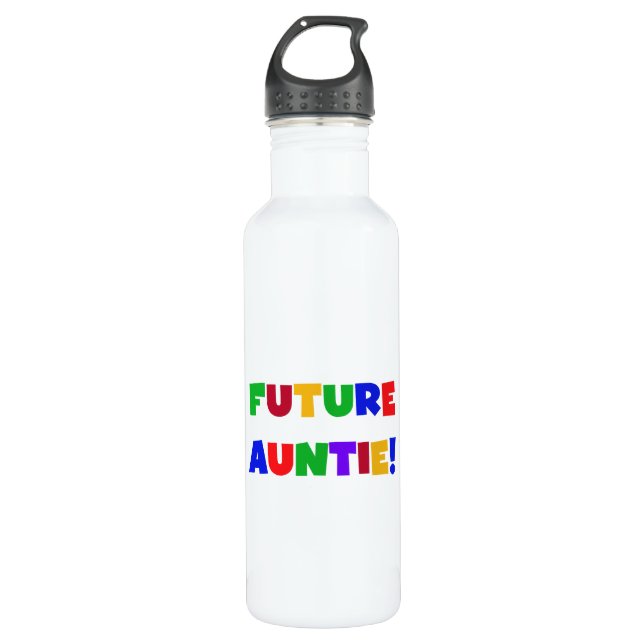 Future Auntie Primary Colours T-shirts and 710 Ml Water Bottle (Front)