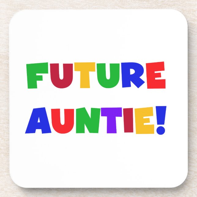 Future Auntie Primary Colours T-shirts and Gifts Coaster (Front)