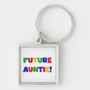Future Auntie Primary Colours T-shirts and Gifts Key Ring