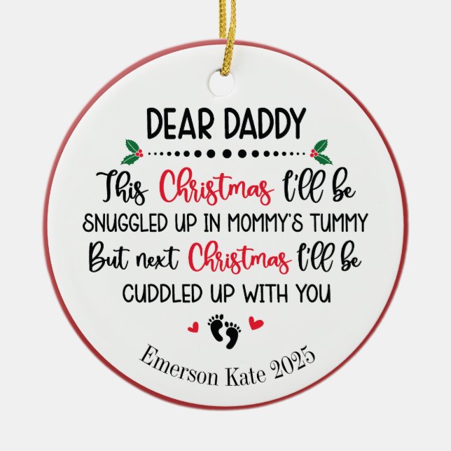 Future Baby's Dad Christmas   Ceramic Tree Decoration (Front)