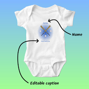 Future baseball star custom text baby bodysuit