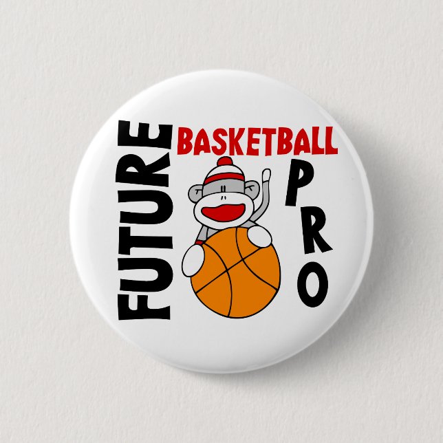 Future Basketball Pro Sock Monkey 6 Cm Round Badge (Front)
