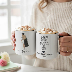 Future Belongs to Dreamers Graduation Name Quote Mug