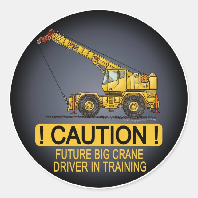 Future Big Crane Driver Kids Sticker (Front)