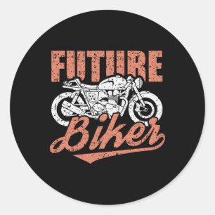Future Biker Clic Motorcycle Cool Motorbike Riding Classic Round Sticker
