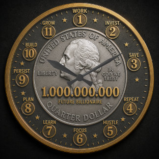 Future Billionaire Mindset Millionaire Large Clock