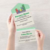 Future Biologist's Blocks All-in-One Invitation