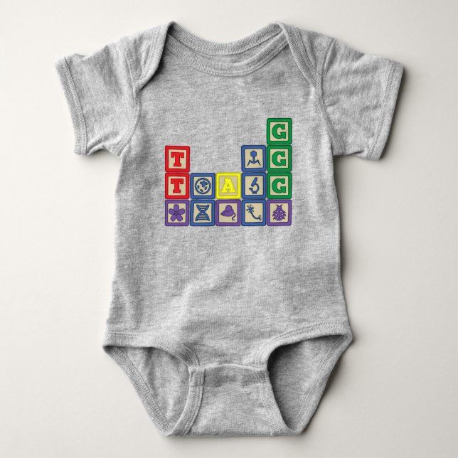 Future Biologist's Blocks Baby Bodysuit (Front)