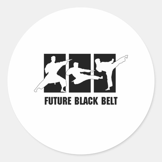 Future Black Belt Classic Round Sticker (Front)