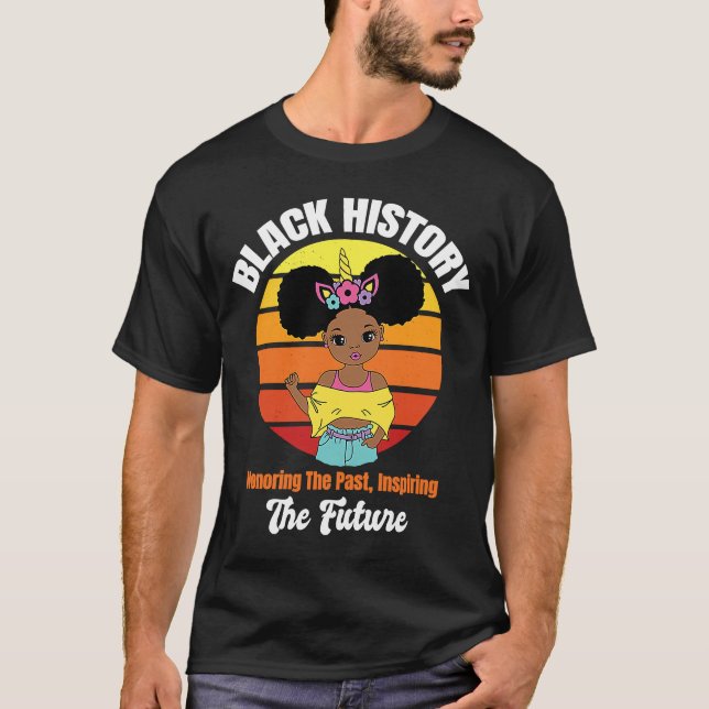 Future Black History Maker Youth Black Girl Magic T-Shirt (Front)