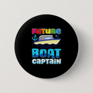 Future boat captain for kids speedboat children 6 cm round badge