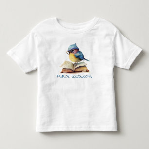 Future Bookworm Blue Bird Reading Baby  Toddler T-Shirt