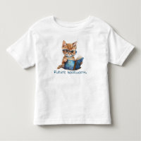 Future Bookworm Cat Reading Baby