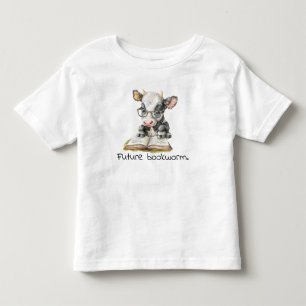 Future Bookworm Cow Reading Baby  Toddler T-Shirt