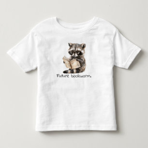 Future Bookworm Racoon Reading Baby Toddler T-Shirt