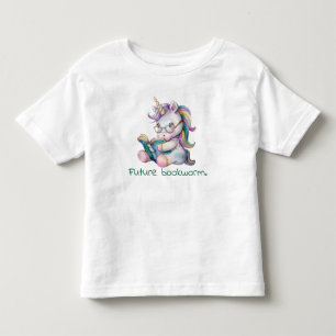 Future Bookworm Unicorn Reading Baby Toddler T-Shirt
