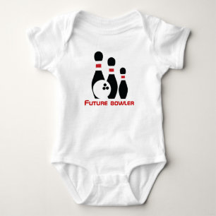 Future bowler, bowling ball and pins baby bodysuit