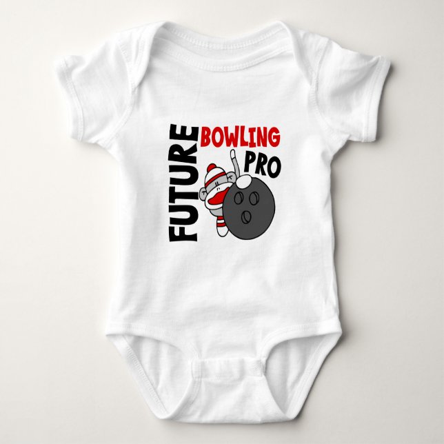 Future Bowling Pro Sock Monkey Baby Bodysuit (Front)