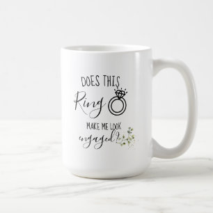 Future Bride Engagement Ring Greenery Leaves Coffee Mug